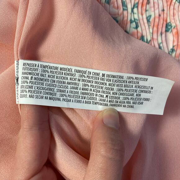 Endless Rose Floral Textured‎ Bow Tie Mini Dress Size M Pink Party - Picture 7 of 9